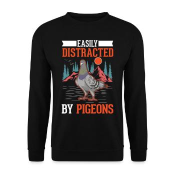 Pigeon, pigeon fancier, city pigeon, racing pigeon - Unisex Sweatshirt - black - Front - Alina (178cm) & Michal (187cm)