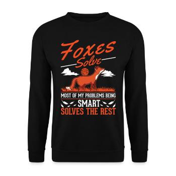 Cadeau de renard Renard roux - Sweat-shirt Unisexe - noir - Devant - Alina (178cm) & Michal (187cm)