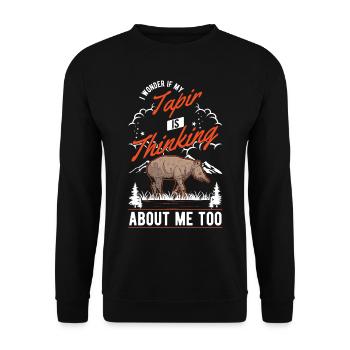 Tapir Geschenk Flachlandtapir Tapirdae Tapir - Unisex Pullover - Schwarz - Vorne - Alina (178cm) & Michal (187cm)
