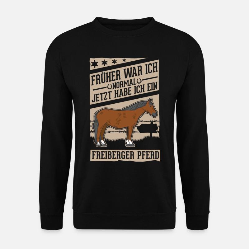 Freiberger Pferd Reiterin - Unisex Pullover - Schwarz