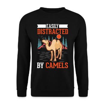Easily distracted by Camels Big Camel Camel - Unisex Sweatshirt - black - Front - Alina (178cm) & Michal (187cm)