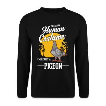 Colombe Costume Pigeon Amateur Halloween - Sweat-shirt Unisexe - noir - Devant - Alina (178cm) & Michal (187cm)