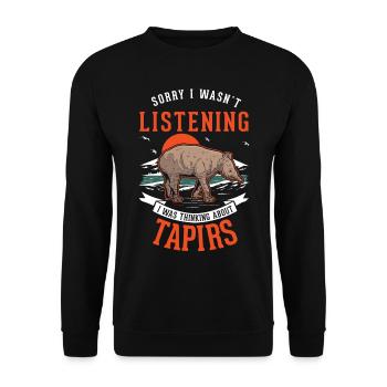 Tapir cadeau Tapir des plaines Tapirdae Tapir - Sweat-shirt Unisexe - noir - Devant - Alina (178cm) & Michal (187cm)