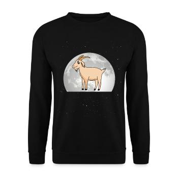 Chèvres, Lune, Chèvre Hôte, Chèvre - Sweat-shirt Unisexe - noir - Devant - Alina (178cm) & Michal (187cm)