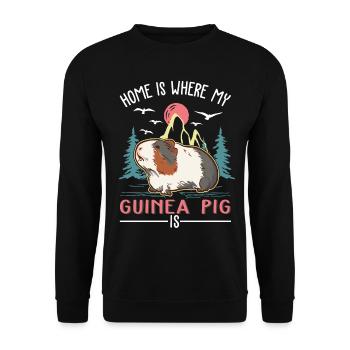 Guinea Pig Home Guinea Pig - Unisex Sweatshirt - black - Front - Alina (178cm) & Michal (187cm)