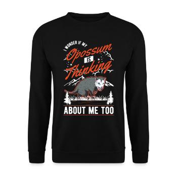 Opossum Geschenk Possum Beutelratte - Unisex Pullover - Schwarz - Vorne - Alina (178cm) & Michal (187cm)