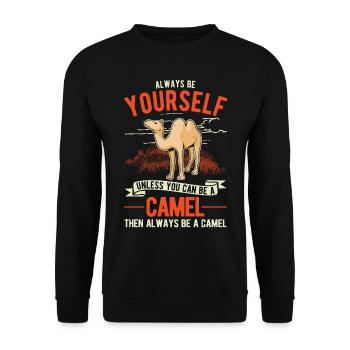 Always be yourself Camel Big Camel Camel - Unisex Sweatshirt - black - Front - Alina (178cm) & Michal (187cm)