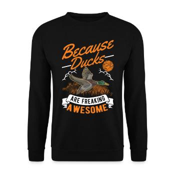 Ducks Gift Duck Breeder - Unisex Sweatshirt - black - Front - Alina (178cm) & Michal (187cm)