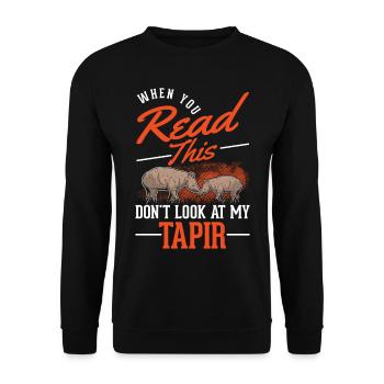 Tapir Lowland Tapir Tapirdae Tapir - Unisex Sweatshirt - black - Front - Alina (178cm) & Michal (187cm)