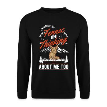 Fennec Gift Fennec Desert Fox - Unisex Sweatshirt - black - Front - Alina (178cm) & Michal (187cm)