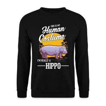 Déguisement Hippopotame Hippopotame Halloween - Sweat-shirt Unisexe - noir - Devant - Alina (178cm) & Michal (187cm)
