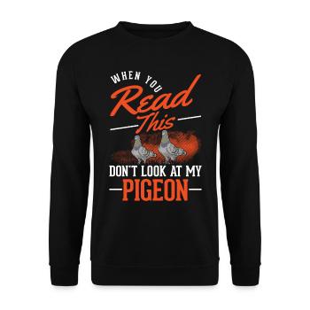 Pigeon Cadeau Pigeon Pigeon Pigeon Voyageur - Sweat-shirt Unisexe - noir - Devant - Alina (178cm) & Michal (187cm)