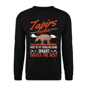 Tapir Lowland Tapir Tapirdae Tapir - Unisex Sweatshirt - black - Front - Alina (178cm) & Michal (187cm)