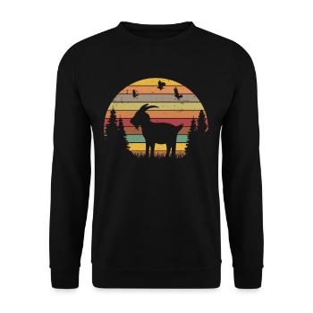 Chèvres Retro Goat Host Vintage Goat - Sweat-shirt Unisexe - noir - Devant - Alina (178cm) & Michal (187cm)