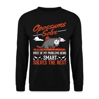 Opossum cadeau opossum marsupial - Sweat-shirt Unisexe - noir - Devant - Alina (178cm) & Michal (187cm)