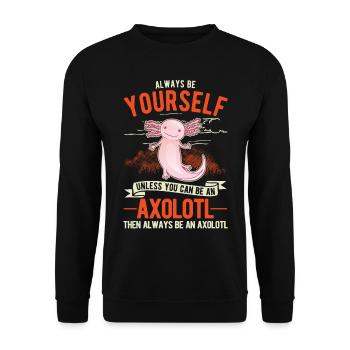 Axolotl cadeau armé amphibien - Sweat-shirt Unisexe - noir - Devant - Alina (178cm) & Michal (187cm)