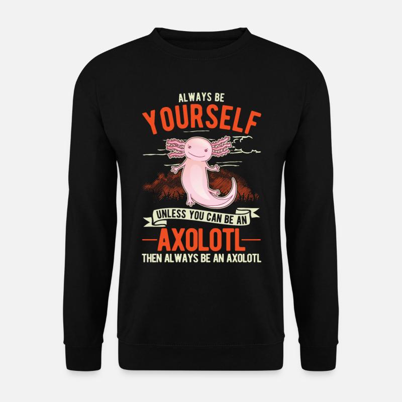 Axolotl Gift Cocked Amphibian - Unisex Sweatshirt - black