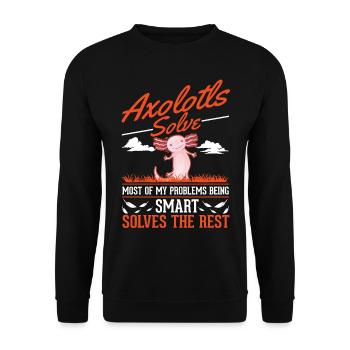 Axolotl cadeau armé amphibien - Sweat-shirt Unisexe - noir - Devant - Alina (178cm) & Michal (187cm)