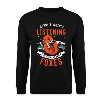 Cadeau de renard Renard roux - Sweat-shirt Unisexe - noir - Devant - Alina (178cm) & Michal (187cm)