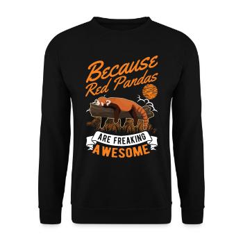 Cadeau Panda roux Panda roux - Sweat-shirt Unisexe - noir - Devant - Alina (178cm) & Michal (187cm)
