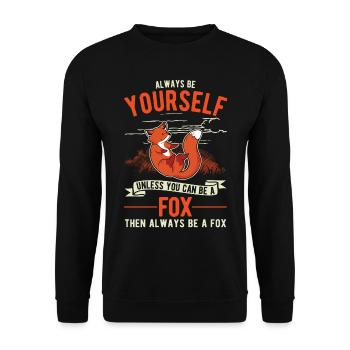 Fox Gift Red Fox - Unisex Sweatshirt - black - Front - Alina (178cm) & Michal (187cm)