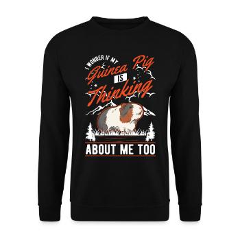 Guinea Pig Gift Guinea Pig - Unisex Sweatshirt - black - Front - Alina (178cm) & Michal (187cm)