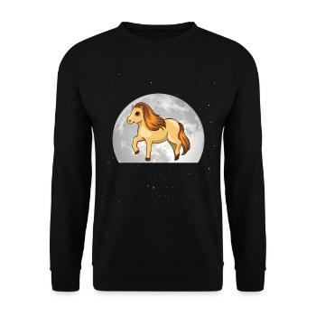 Lune de poney Shetland - Sweat-shirt Unisexe - noir - Devant - Alina (178cm) & Michal (187cm)