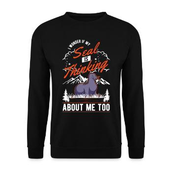 Seal Gift Seal Sea Lion - Unisex Sweatshirt - black - Front - Alina (178cm) & Michal (187cm)