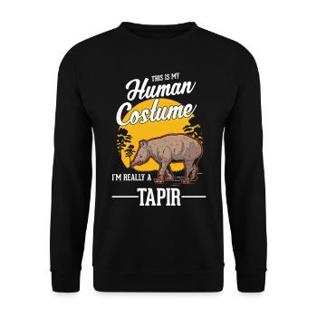 Déguisement Humain Tapir Halloween - Sweat-shirt Unisexe - noir - Devant - Alina (178cm) & Michal (187cm)