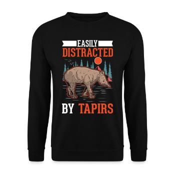 Easily distracted by Tapirs - Unisex Pullover - Schwarz - Vorne - Alina (178cm) & Michal (187cm)