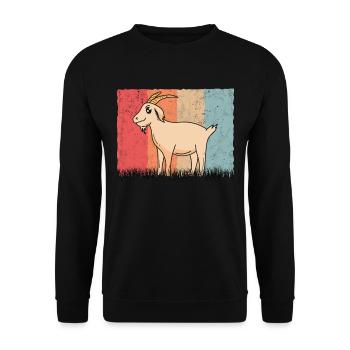 Chèvres Retro Goat Host Vintage Goat - Sweat-shirt Unisexe - noir - Devant - Alina (178cm) & Michal (187cm)