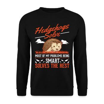 Hérisson cadeau hérisson épineux - Sweat-shirt Unisexe - noir - Devant - Alina (178cm) & Michal (187cm)