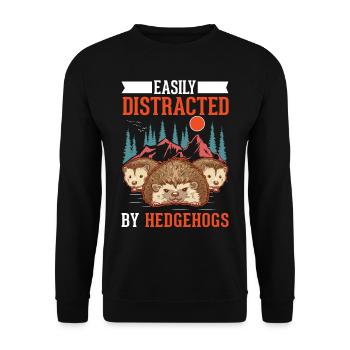Hedgehog Lover - Unisex Sweatshirt - black - Front - Alina (178cm) & Michal (187cm)