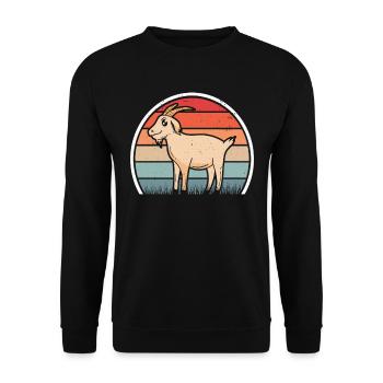 Chèvres Retro Goat Host Vintage Goat - Sweat-shirt Unisexe - noir - Devant - Alina (178cm) & Michal (187cm)
