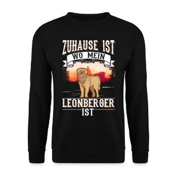 Home is where my Leonberger is - Unisex Sweatshirt - black - Front - Alina (178cm) & Michal (187cm)