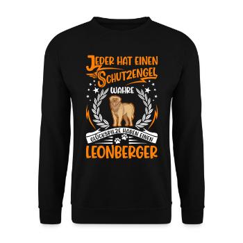 Leonberg Guardian Angel - Unisex Sweatshirt - black - Front - Alina (178cm) & Michal (187cm)