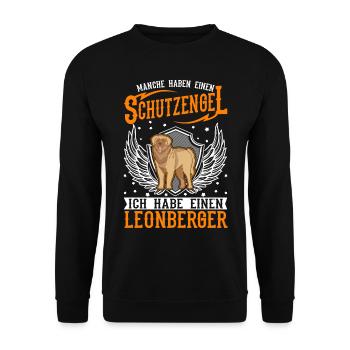 Leonberger Schutzengel - Unisex Pullover - Schwarz - Vorne - Alina (178cm) & Michal (187cm)