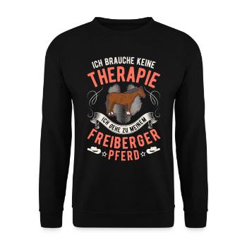 Freiberger Pferd Therapie - Unisex Pullover - Schwarz - Vorne - Alina (178cm) & Michal (187cm)