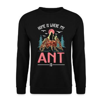 La maison, c’est là où sont mes fourmis - Sweat-shirt Unisexe - noir - Devant - Alina (178cm) & Michal (187cm)
