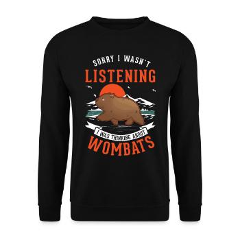 Wombat Australien - Unisex Pullover - Schwarz - Vorne - Alina (178cm) & Michal (187cm)