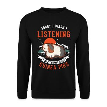 Guinea Pig Gift Guinea Pig - Unisex Sweatshirt - black - Front - Alina (178cm) & Michal (187cm)