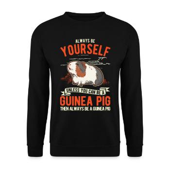 Cochon d’Inde cadeau cochon d’Inde - Sweat-shirt Unisexe - noir - Devant - Alina (178cm) & Michal (187cm)