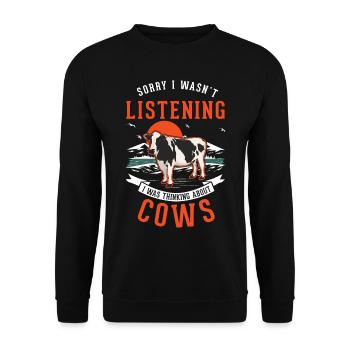 Vache Éleveur de bovins Vaches fermières - Sweat-shirt Unisexe - noir - Devant - Alina (178cm) & Michal (187cm)
