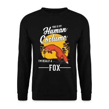 Fox Gift Red Fox - Unisex Sweatshirt - black - Front - Alina (178cm) & Michal (187cm)