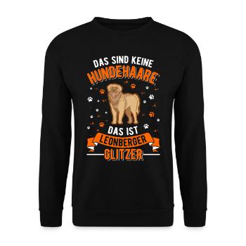 Leonberger Glitzer - Unisex Pullover - Schwarz - Vorne - Alina (178cm) & Michal (187cm)