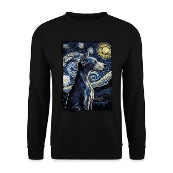 Lévrier italien Nuit étoilée - Sweat-shirt Unisexe - noir - Devant - Alina (178cm) & Michal (187cm)