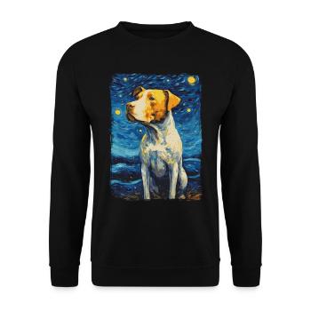 Pitbull Dog Starry Night - Unisex Sweatshirt - black - Front - Alina (178cm) & Michal (187cm)