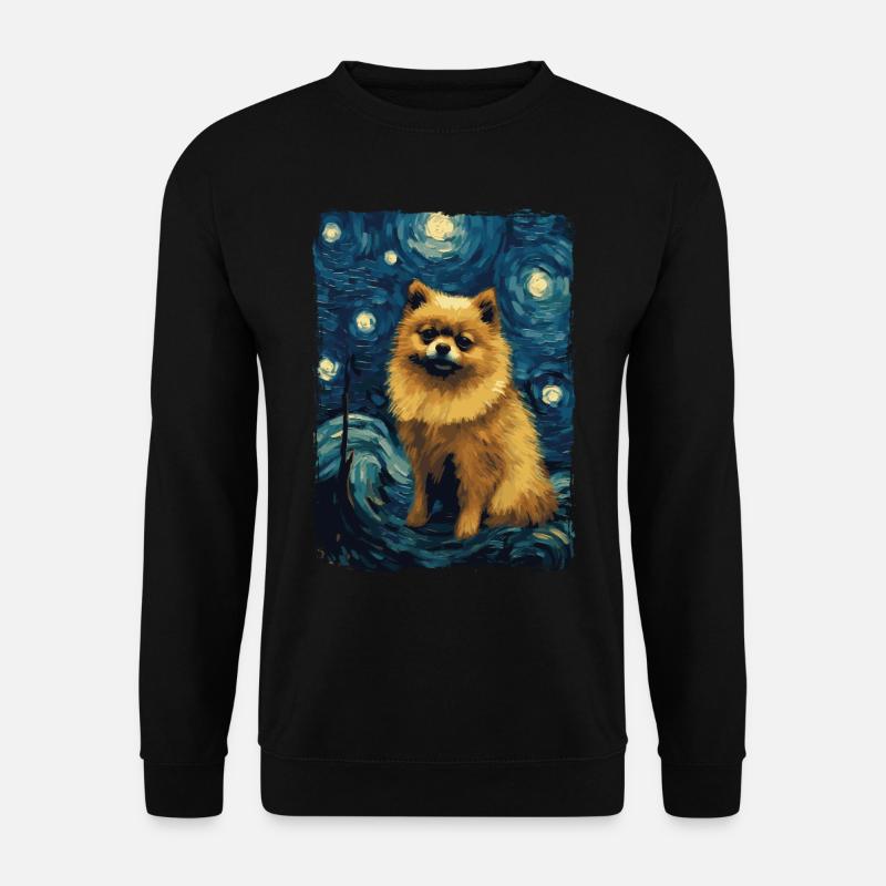 Zwergspitz Starry Night - Unisex Pullover - Schwarz