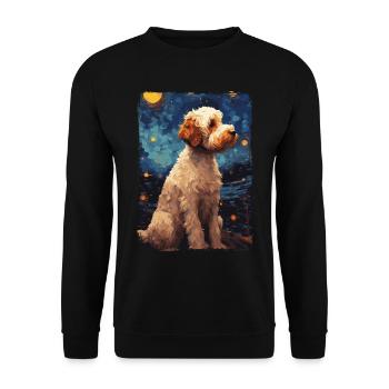 Lagotto Romagnolo Nuit étoilée - Sweat-shirt Unisexe - noir - Devant - Alina (178cm) & Michal (187cm)