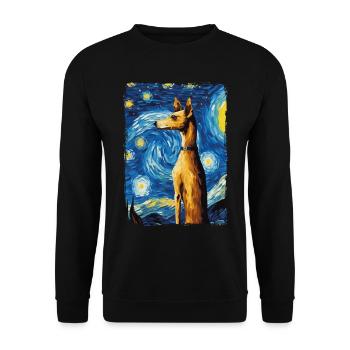 Lévrier italien Nuit étoilée - Sweat-shirt Unisexe - noir - Devant - Alina (178cm) & Michal (187cm)